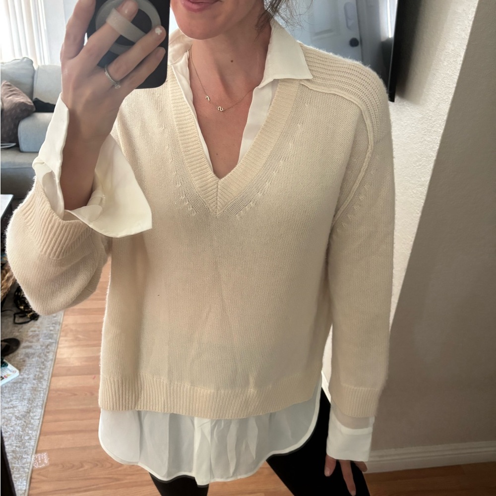 Brochu Walker Looker Layered V Neck Sweater Top